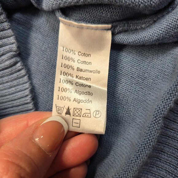 🐊 Lacoste Blue V-Neck Button Cardigan | Size 38 (Small) - Picture 10 of 16